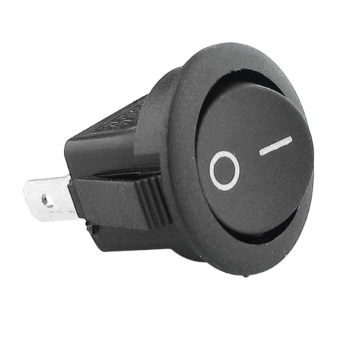Przełącznik okrągły - kołyskowy Rocker czarny 6.5A