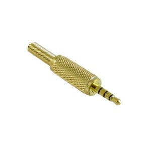 Wtyk Jack 3.5mm czteropolowy złoty na kabel