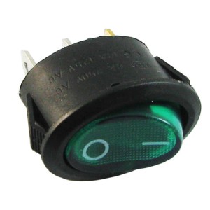 Przełącznik podświetlany owalny AC zielony