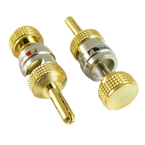 Wtyk banankowy na kabel złocony