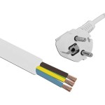 Przewód zasilający 3x1,5 biały 1,5m