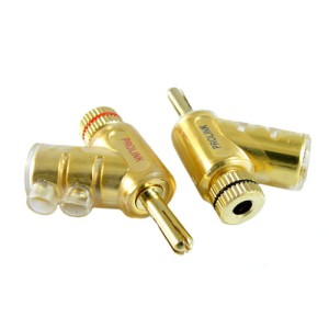 Wtyk banankowy (banan) na kabel złocony