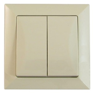 Wyłącznik prądu podtynkowy podwójny świecznikowy beżowy OPAL