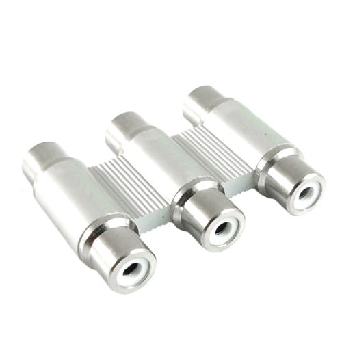 Gniazdo RCA cinch potrójne metalowe niklowane