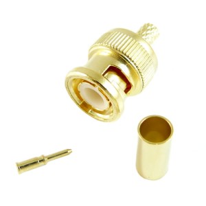 Wtyk BNC na kabel RG58 zaciskany złoty