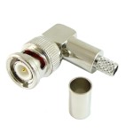 Wtyk BNC na kabel RG59 zaciskany kątowy