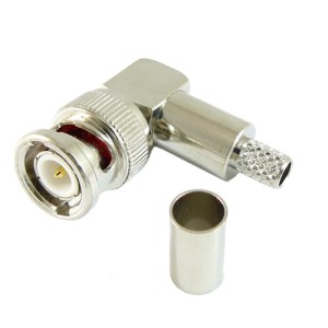Wtyk BNC na kabel RG59 zaciskany kątowy