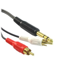 Przyłącze wtyk Jack 6.3mm stereo na 2 wtyki RCA (cinch) BEGLI 3m