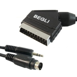 Przyłącze wtyk SCART (EURO) na wtyk SVHS 4pin + wtyk Jack 3.5mm stereo 15m