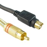 Przyłącze wtyk SVHS 4pin na wtyk RCA (cinch) złote HQ 15m