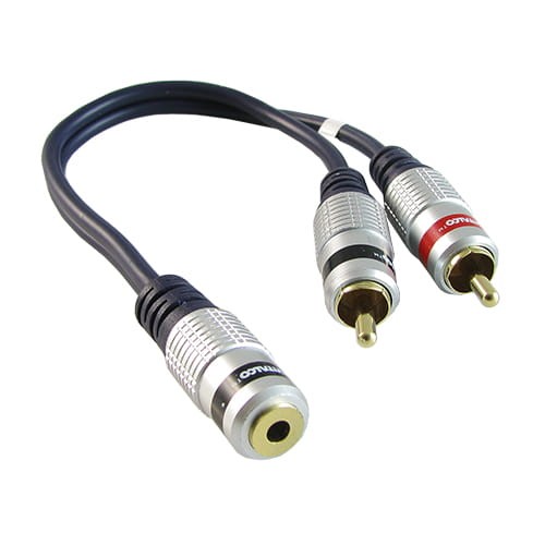 Przyłącze gniazdo Jack 3.5mm stereo na 2 wtyki RCA