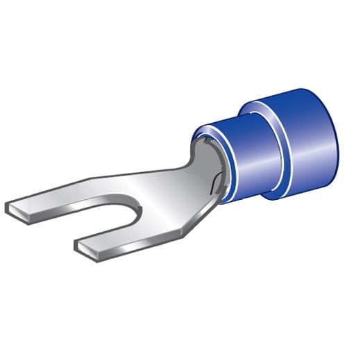 Konektor widełkowy izolowany średnica 5.3mm niebieski przekrój przewodu 1.5 - 2.5 mm2 - 100 szt.