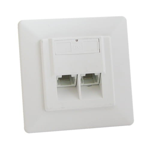 Gniazdo kat. 5 (RJ45) podwójne podtynkowe STP