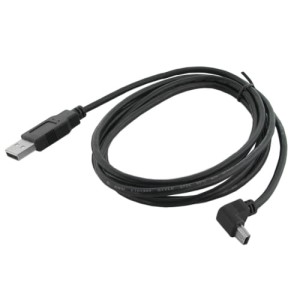 Przyłącze USB 2.0 wtyk A na wtyk miniUSB 5 pinowy kątowy 0.5m