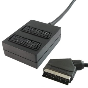 Przyłącze wtyk SCART na 2 gniazda SCART (Eurozłącze)