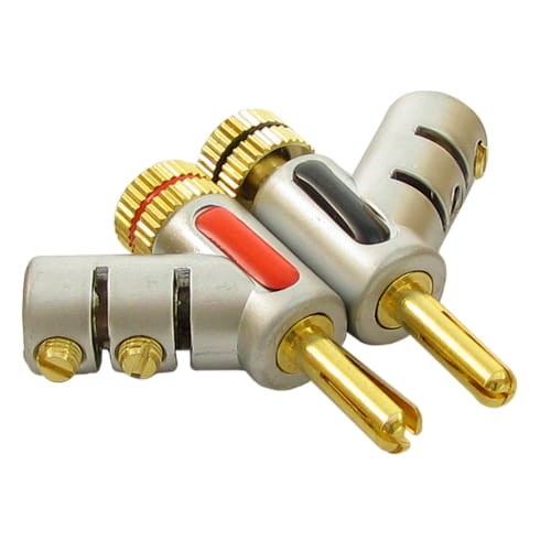 Wtyk banankowy kątowy 45 st, złocony DIGITAL, RoHS