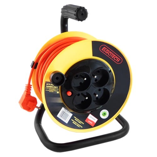 Przedłużacz na bębnie 10m - 4 gniazda z uziemieniem