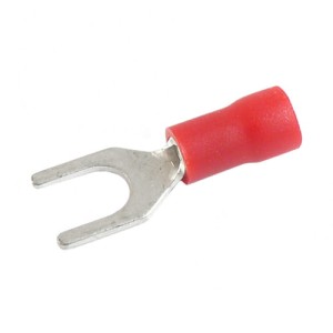 Konektor widełkowy izolowany średnica 5.3mm czerwony przekrój przewodu 0.5 - 1.5 mm2