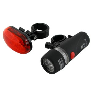 Lampa rowerowa - zestaw LED przód 5LED + tył 3LED