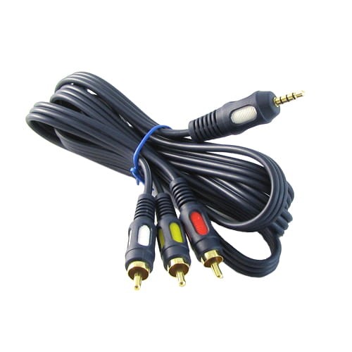 Przyłącze wtyk Jack 3.5mm 4-polowy na 3 wtyki cinch (RCA) długość 1.5m