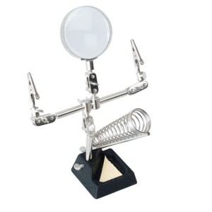 Lupa + Uchwyt montażowy  trzecia ręka  z podstawką do lutownicy 608-391E Proskit