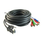 Przyłącze wtyk SVGA (HDB15M) na wtyk 3.5mm stereo + 3 wtyki RCA (RGB) + wtyki RCA (Audio) HQ 5m