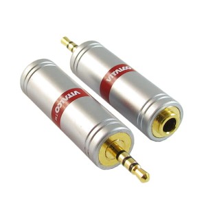 Przejście jack wtyk 2.5 4-polowy na gniazdo jack 3.5 stereo chromowane