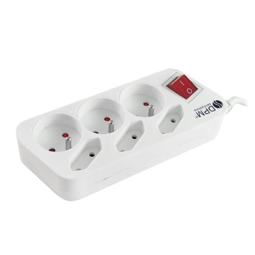 Przedłużacz - 6 gniazd z wyłącznikiem 1.5m