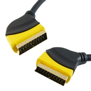 Przyłącze wtyk SCART na wtyk SCART (Eurozłącze) okrągły P-K 7.5m