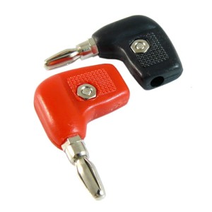 Wtyk banankowy (banan) na kabel skręcany kątowy