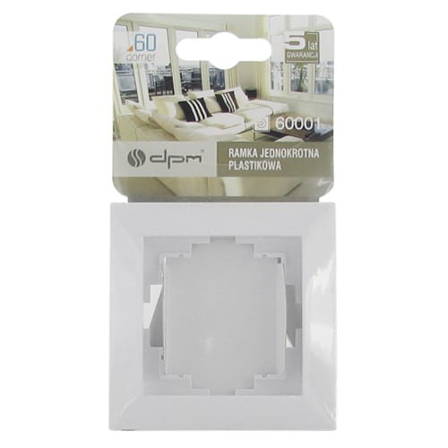 Ramka jednokrotna plastykowa biała