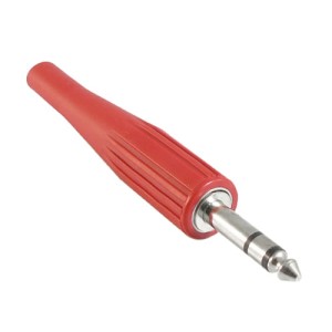 Wtyk Jack 6.3mm stereo srebrny w gumowej obudowie