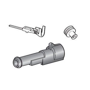 Zestaw: obudowa 1-o drożna + konektor M150 (męski) + osłonka (30.50123) MTA
