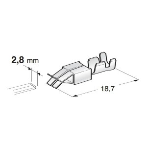 Konektor żeński 7210 2.8mm do złączy ISO przekrój przewodu 0.5 - 1.5 mm2