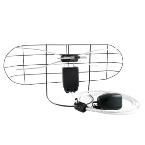 Antena DVBT pokojowa ze wzmacniaczem TV cyfrowej i analogowej UHF 45x23 cm