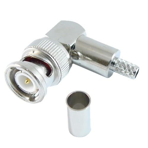 Wtyk BNC na kabel RG58 zaciskany kątowy