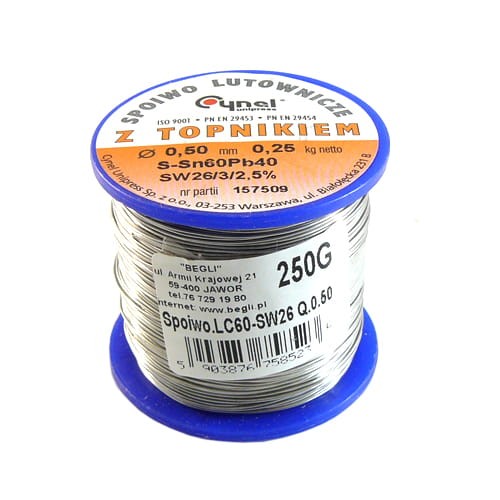 Spoiwo  LC60-SW26 średnica 0.50mm 250g