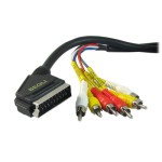 Przyłącze wtyk SCART (EURO) na 6 wtyków RCA (cinch) 5m