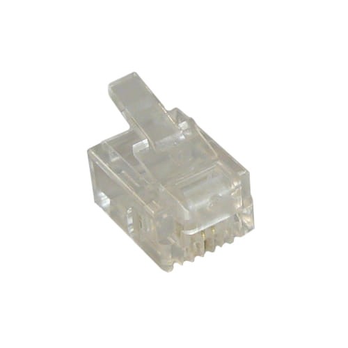 Telefoniczny wtyk modularny 6p2c na płaski przewód linkę - opakowanie 100 sztuk