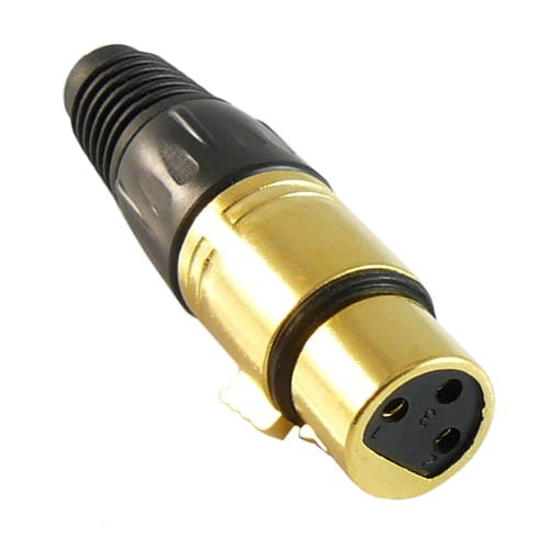 Gniazdo mikrofonowe XLR 3pin na kabel złocone