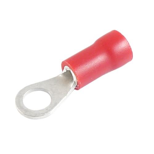 Konektor oczkowy izolowany średnica 4.3mm czerwony przekrój przewodu 0.5 - 1.5 mm2 - opakowanie 100 sztuk
