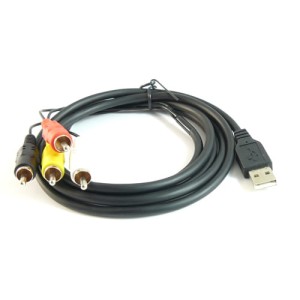 Przyłącze USB 2.0 wtyk A na 4 wtyki RCA (cinch) 1.8m