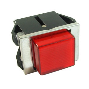 Przełącznik podświetlany kwadratowy wciskany ON/OFF kwadratowy czerwony 230V/5A