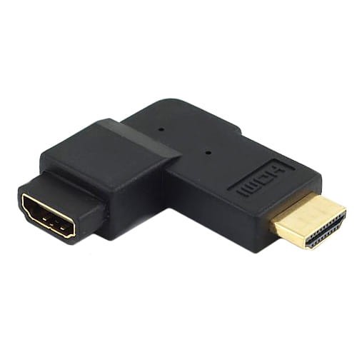 Adapter wtyk HDMI na gniazdo HDMI kątowy prawy płaski