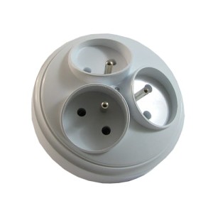 Rozgałęźnik 3x16A okrągły biały  PL