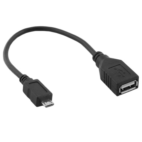 Kabel USB gniazdo A- wtyk mikroUSB B OTG 20cm