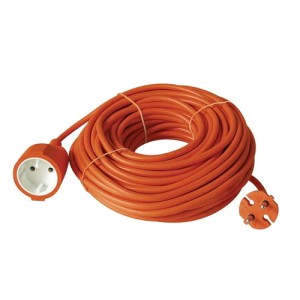 Przedłużacz 25m ogrodowy 2x1mm pomarańczowy
