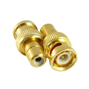 Adapter wtyk BNC na gniazdo RCA (cinch) złoty