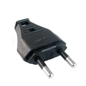 Wtyk sieciowy płaski skręcany czarny typ WN 2.5A 250V (produkcja Polska)