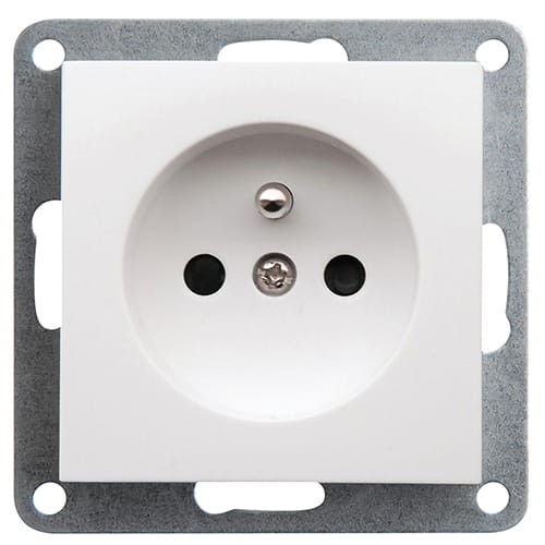 Gniazdo z uziemieniem podtynkowe 16A/230V, biały, 60 corner